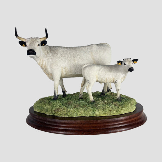 White Park Cow and Calf Border Fine Arts Cattle Model Limited Edition