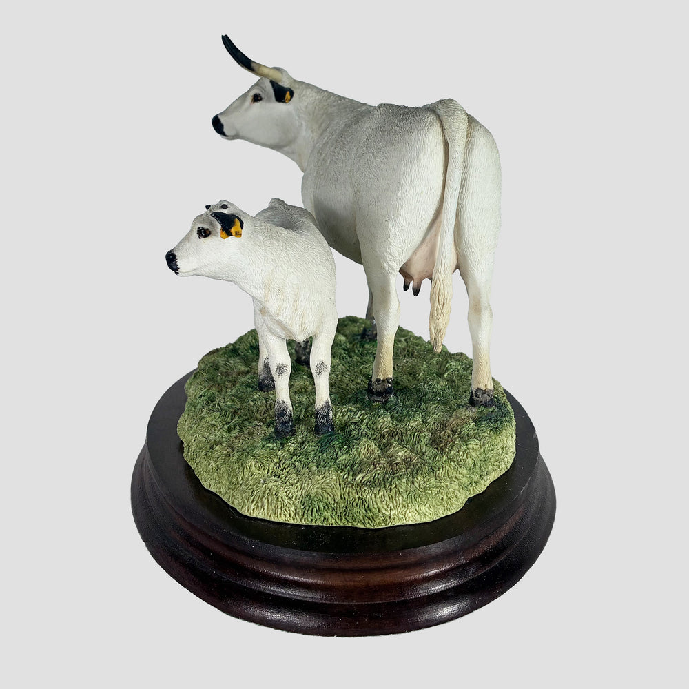 White Park Cow and Calf Border Fine Arts Cattle Model Limited Edition