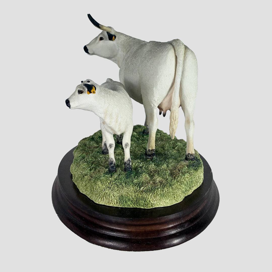 White Park Cow and Calf Border Fine Arts Cattle Model Limited Edition