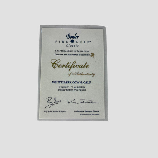 White Park Cow and Calf Border Fine Arts Cattle Model Limited Edition