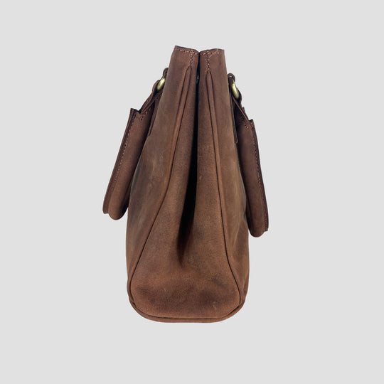 Winnie Midi Handbag in Hunter Leather With Snaffle Bit