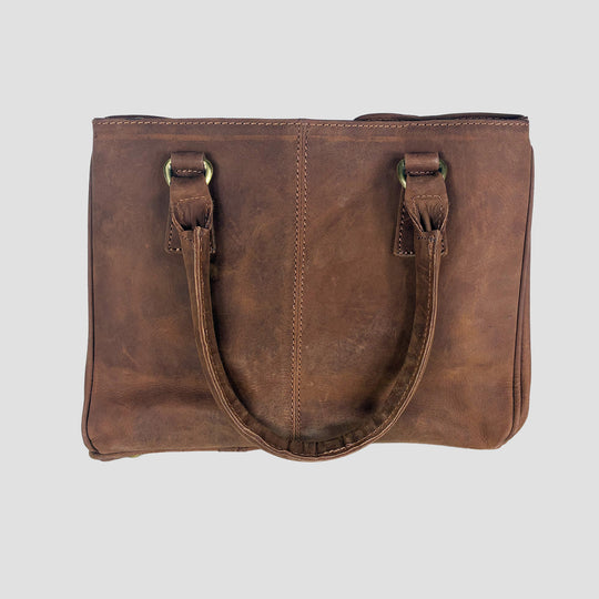 Winnie Midi Handbag in Hunter Leather With Snaffle Bit