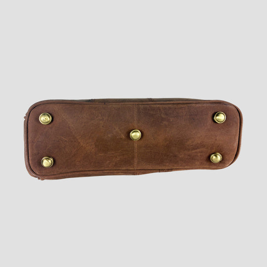 Winnie Midi Handbag in Hunter Leather With Snaffle Bit