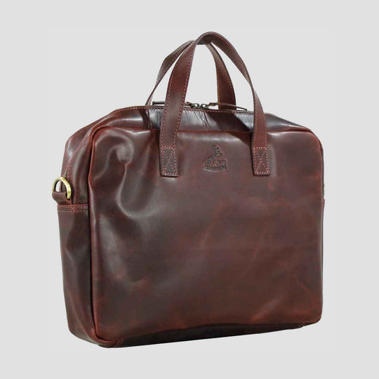 Adam 1922 Zip Top Case Dark Brown