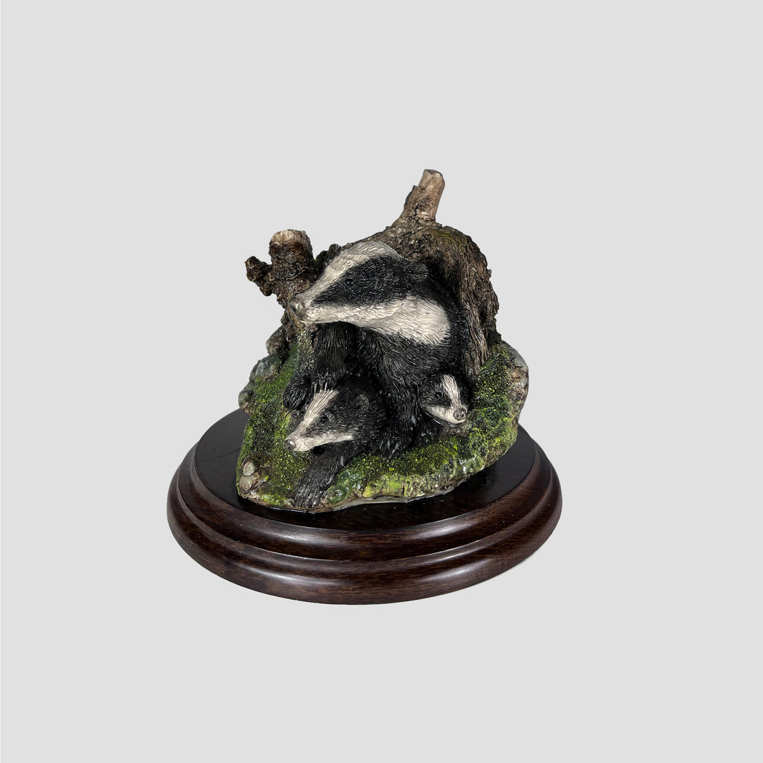 Badger with Cubs in Sett Model by country Artists