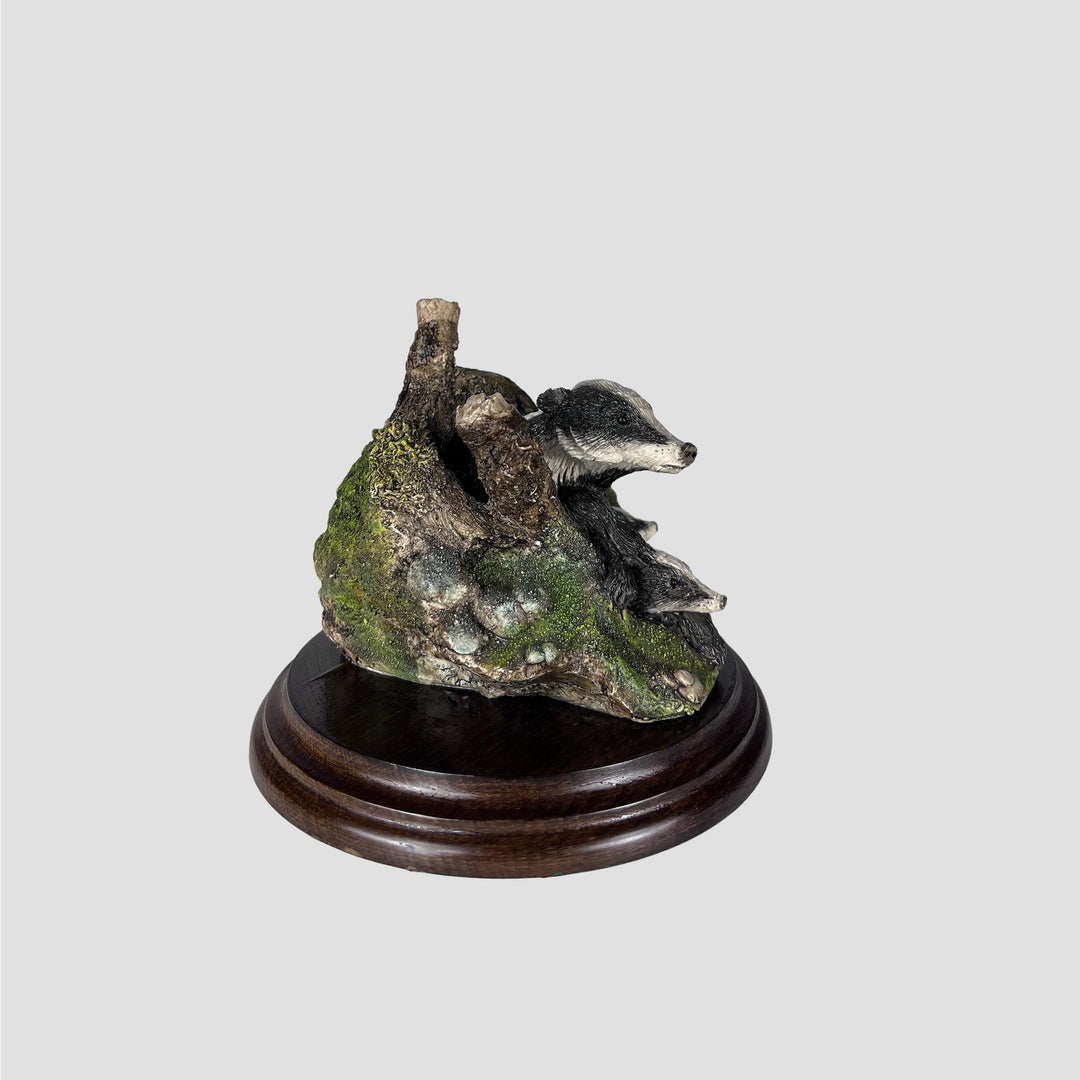 Badger with Cubs in Sett Model by country Artists