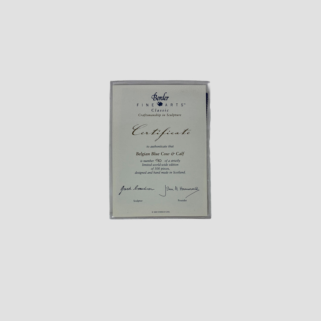 Belgian Blue Cow and Calf Border Fine Arts Cattle Model by Jack Crewdson Original Box and Certificate