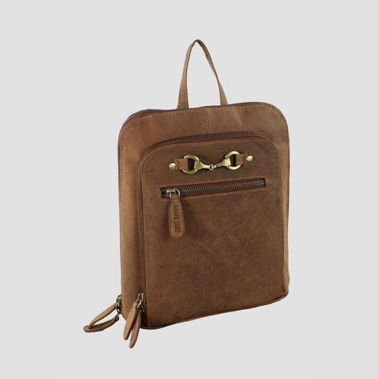 Edith Rucksack with Snaffle in Hunter Leather