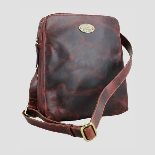 Edingale Shoulder Leather Bag Brown