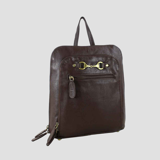 Edith Rucksack with Snaffle in Brown Leather