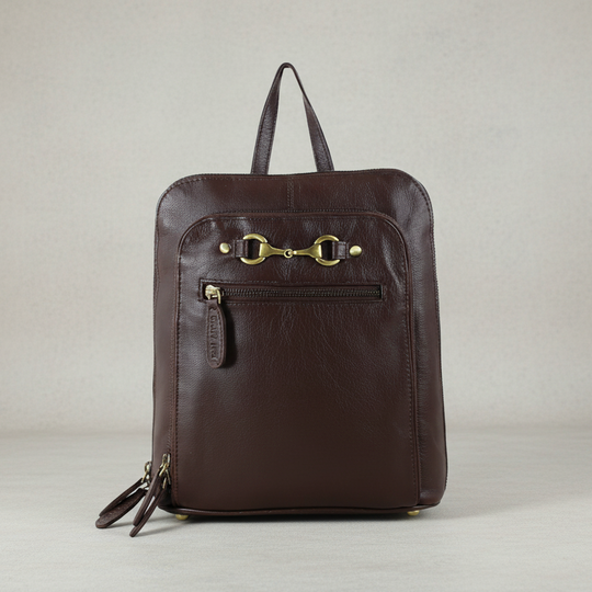 Edith Rucksack with Snaffle in Brown Leather