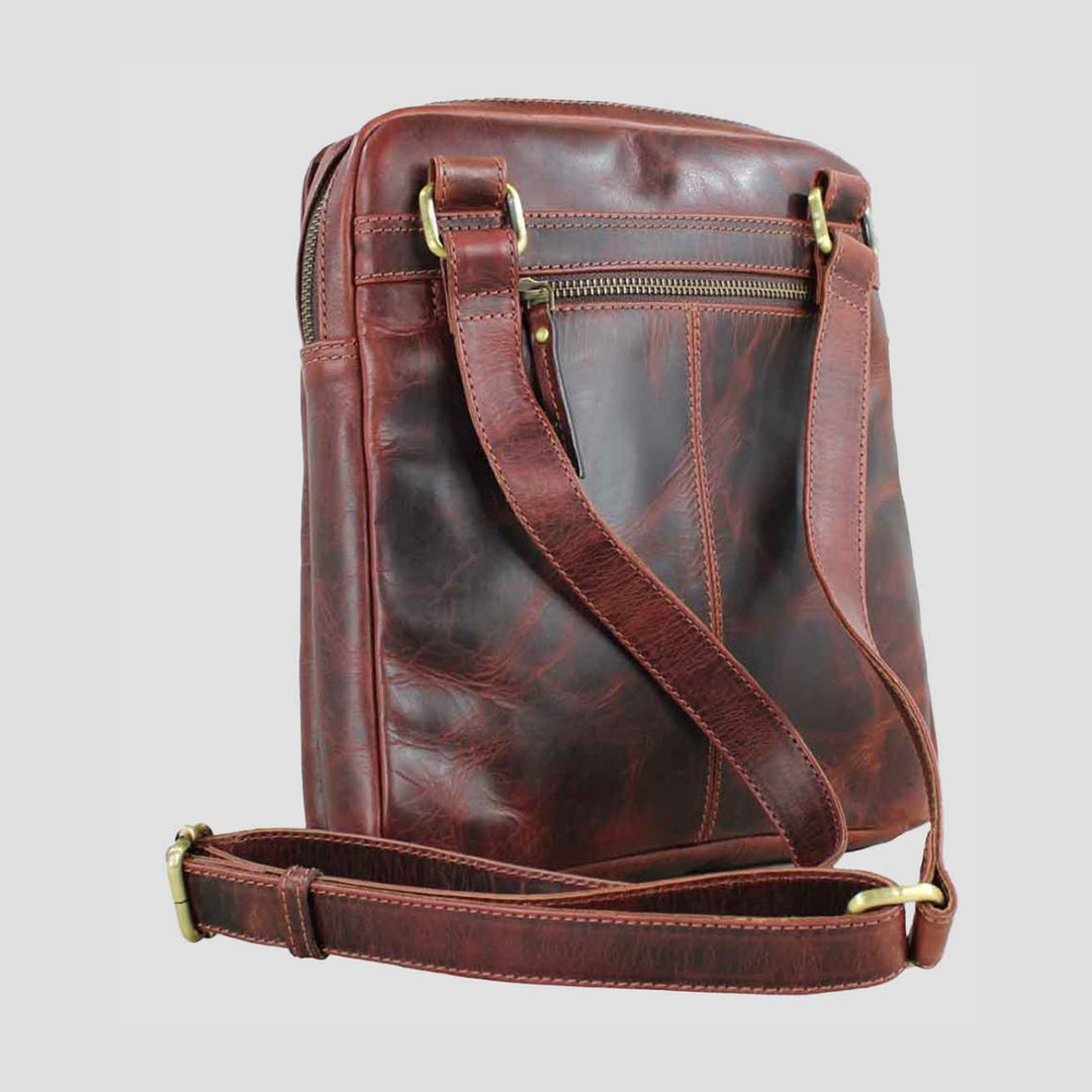 Edingale Shoulder Leather Bag Brown