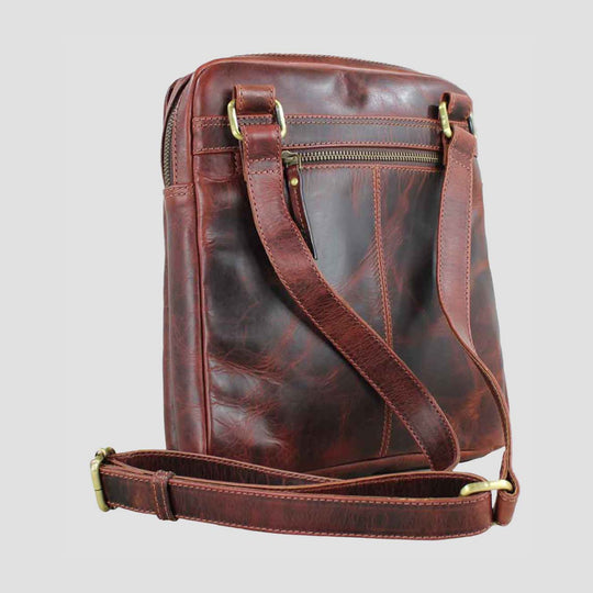 Edingale Shoulder Leather Bag Brown