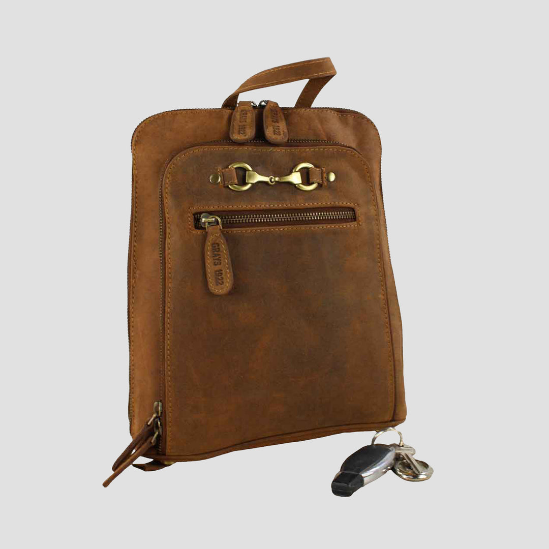 Edith Rucksack with Snaffle in Hunter Leather
