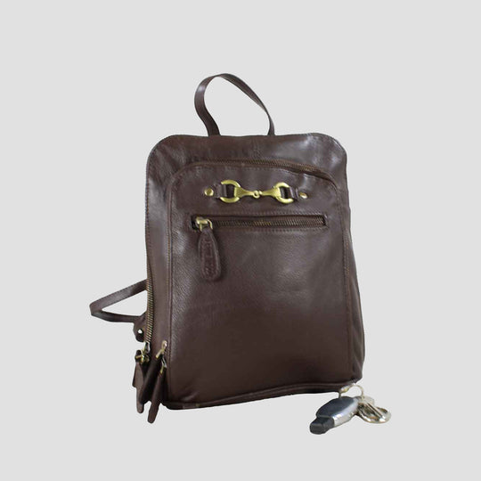Edith Rucksack with Snaffle in Brown Leather