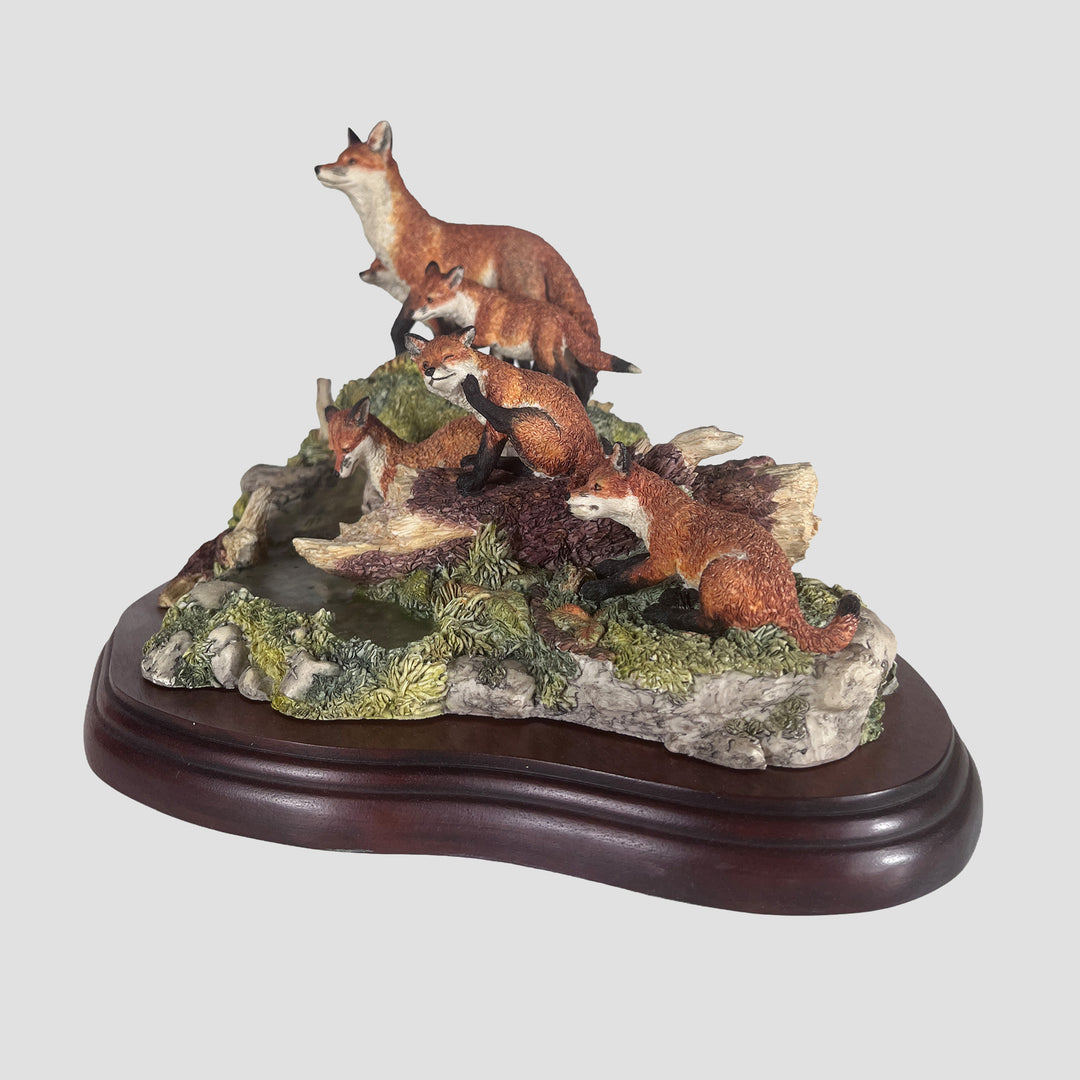 Family Outing Border Fine Arts Foxes