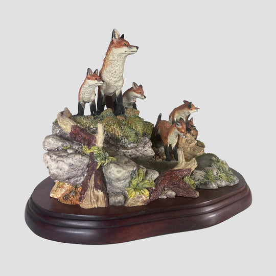 Family Outing Border Fine Arts Foxes