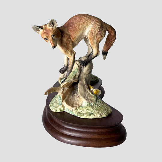 Fox With Rabbit (New Plinth) Border Fine Arts
