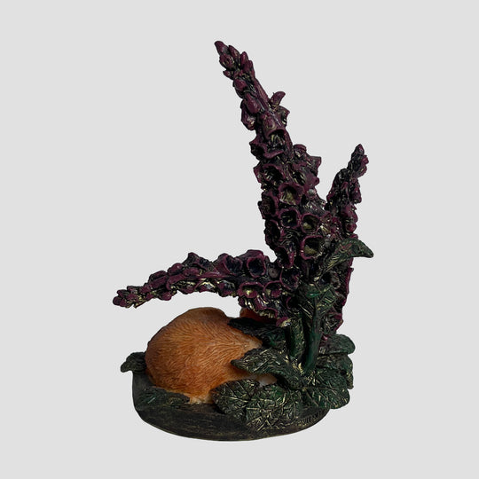 Fox Cub and Fox Glove Border Fine Arts Miniature Fox Model