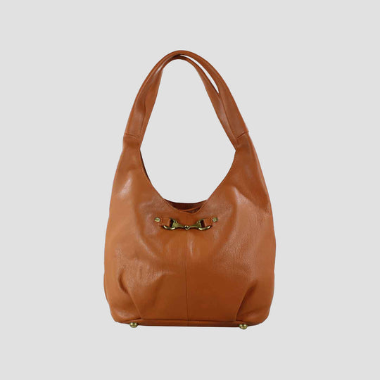 Grace Slouchy Snaffle Handbag in Tan Leather