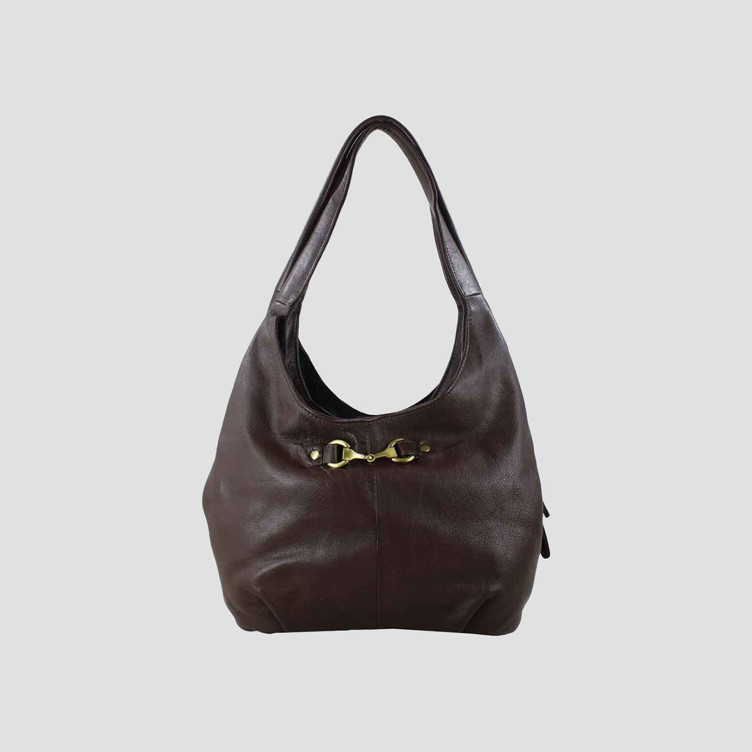 Grace Slouchy Snaffle Handbag in Brown