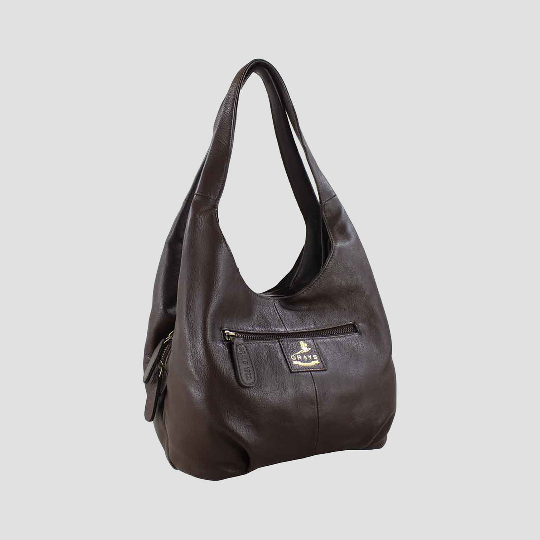 Grace Slouchy Snaffle Handbag in Brown