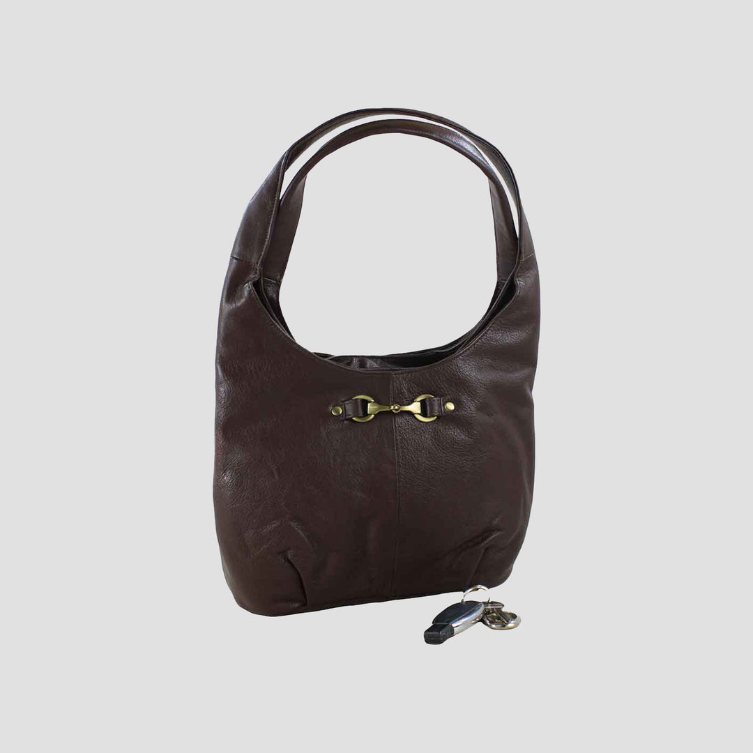Grace Slouchy Snaffle Handbag in Brown