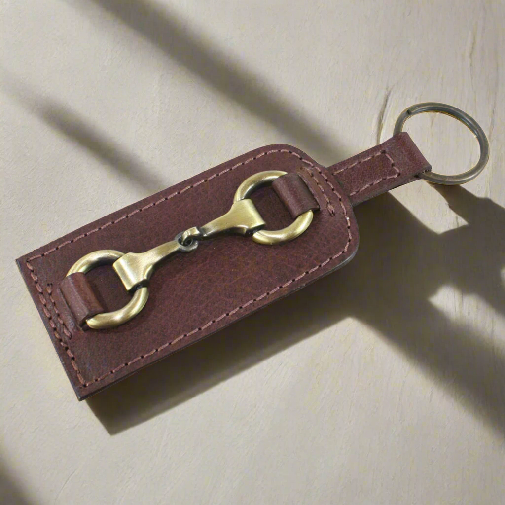 Keyring With Snaffle Brown