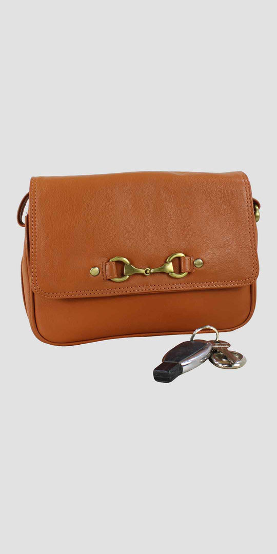 Isla Shoulder Bag with Snaffle in Tan