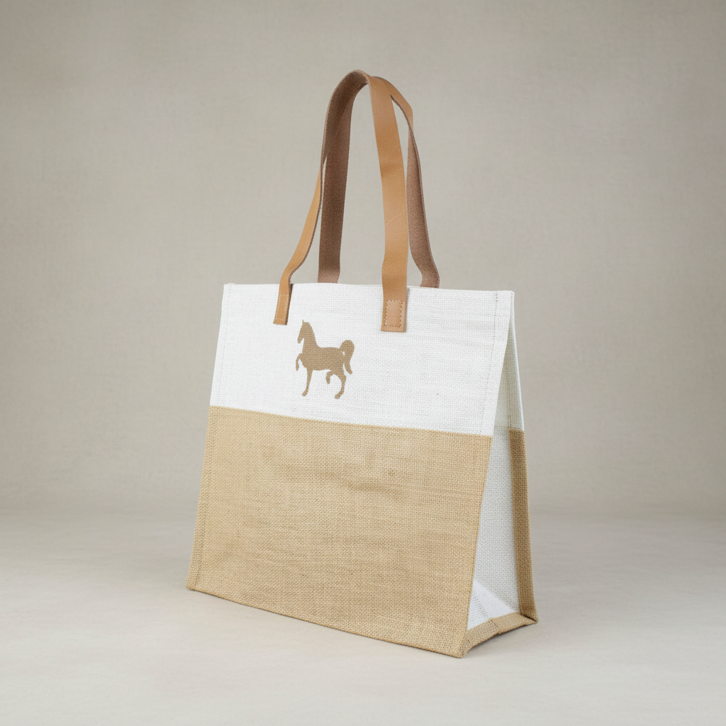 Jute Shopper Bag Hackney Horse Design