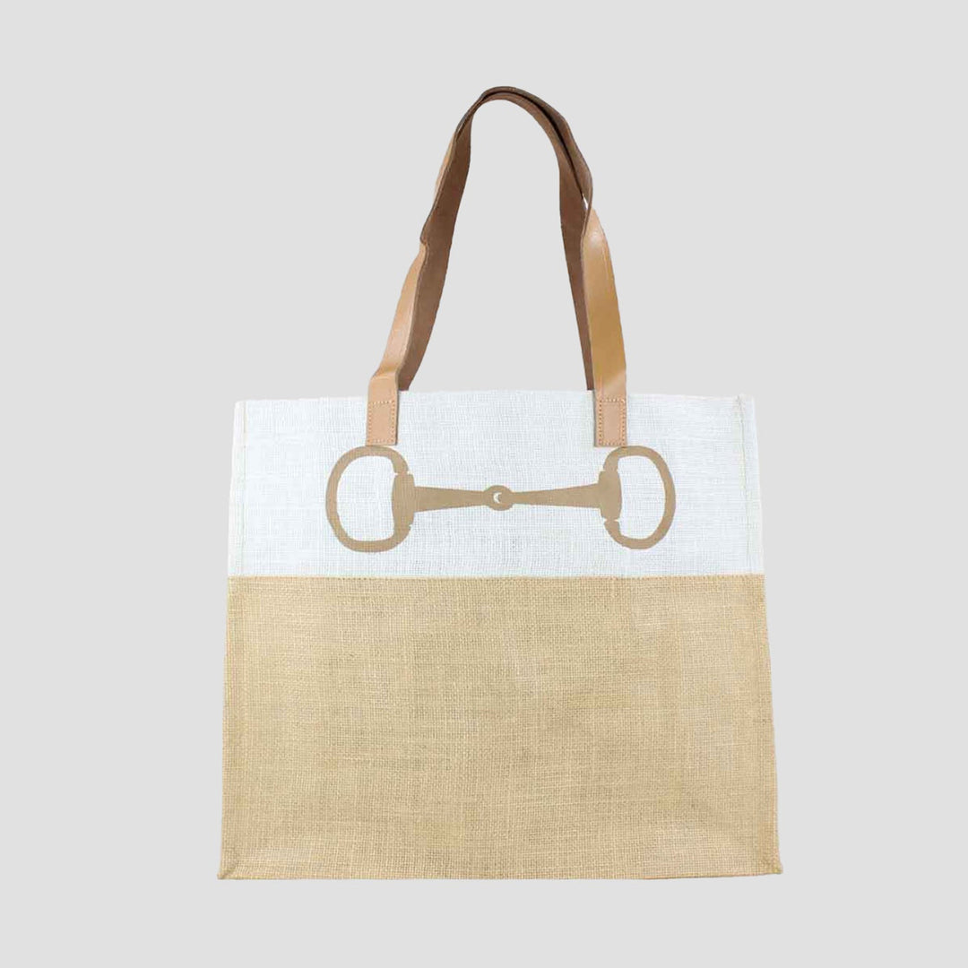 Jute Shopper Bag with Snaffle Horse Bit Design