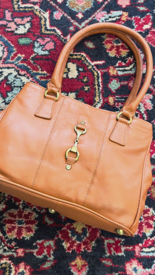 Sadie Handbag with Snaffle in Tan Leather