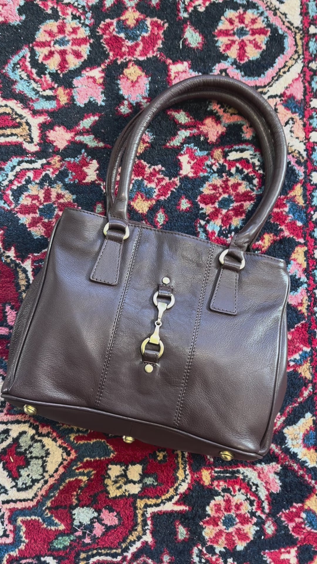 Sadie Handbag with Snaffle in Brown Leather