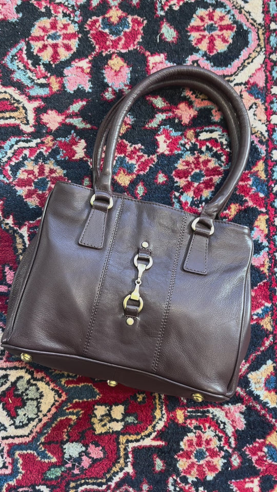Sadie Handbag with Snaffle in Brown Leather
