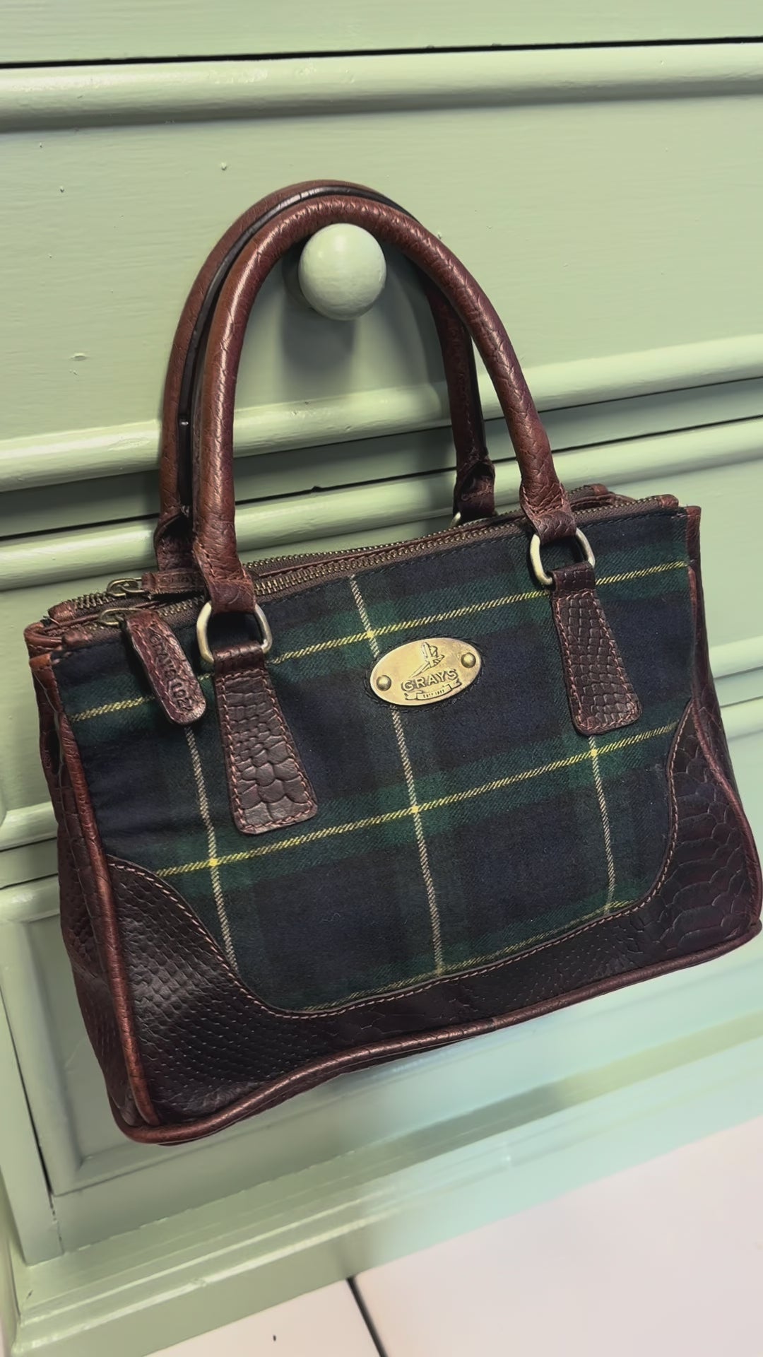 Jodie Bag in Croc Leather with Tweed