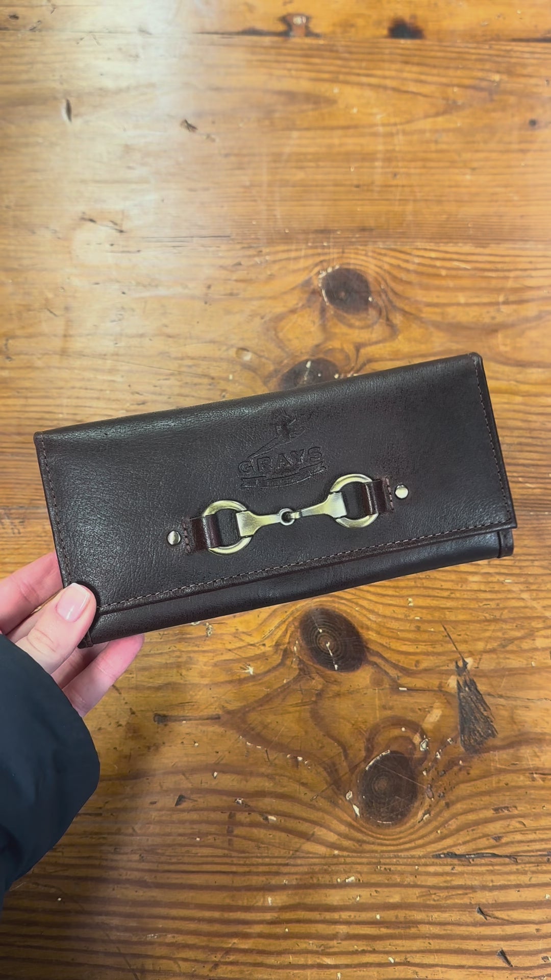 Lily Snaffle Purse Leather Brown