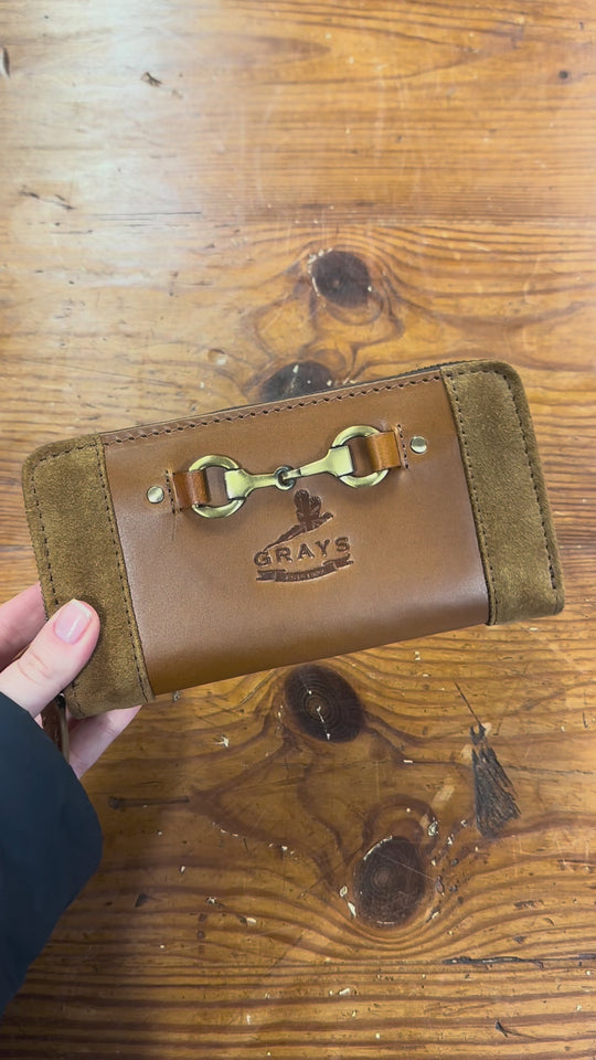 Sally Purse Leather And Suede Antique Tan