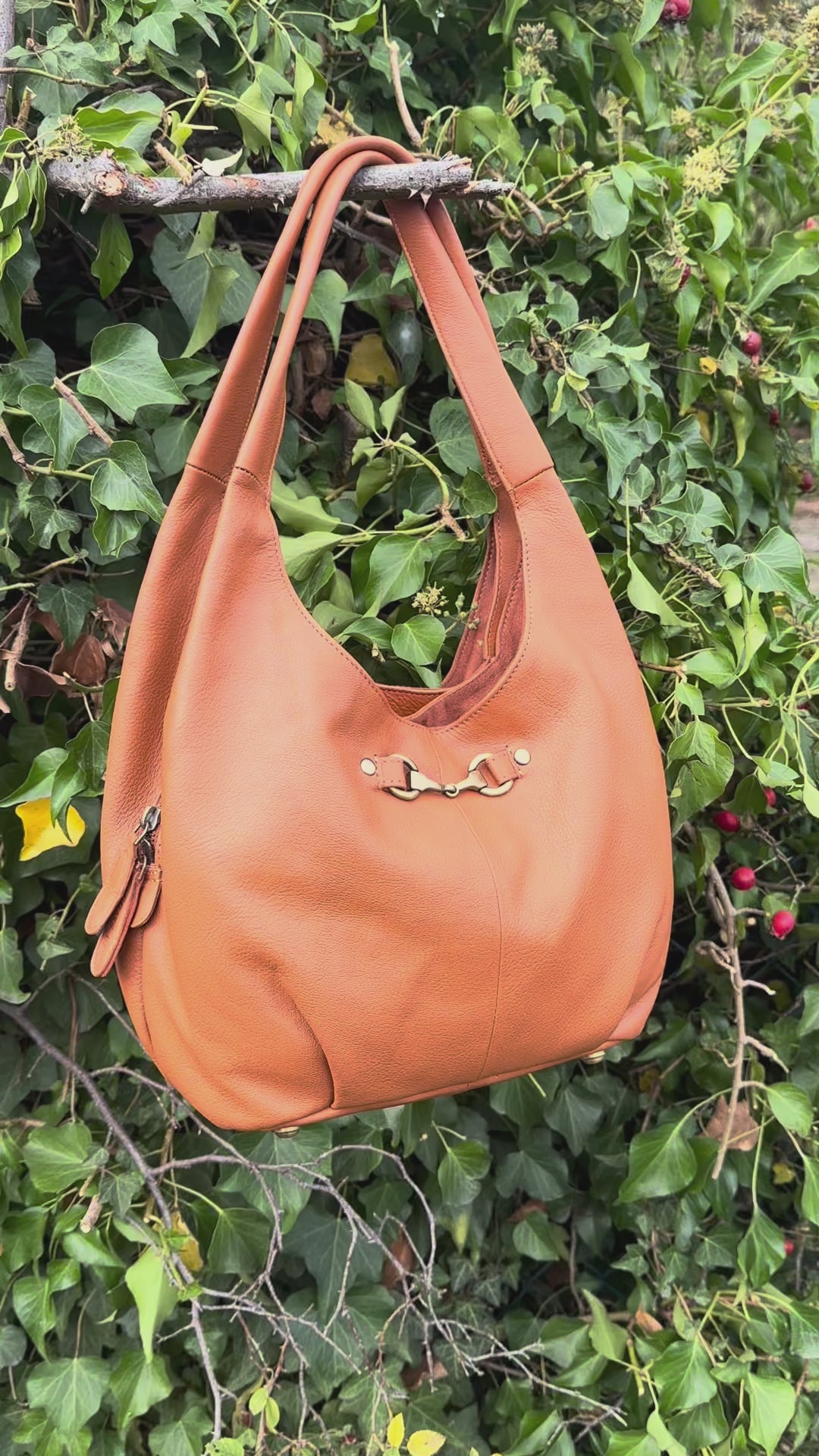 Grace Slouchy Snaffle Handbag in Tan