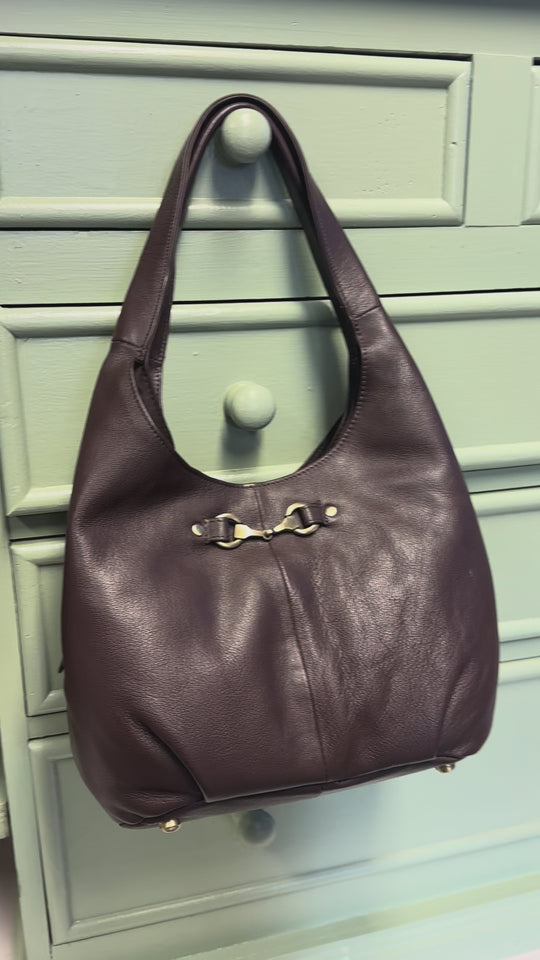 Grace Slouchy Snaffle Handbag in Brown