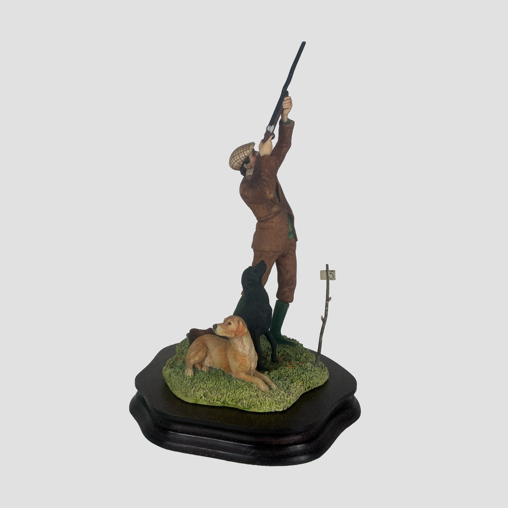 Reaching for the high Bird Labrador Black and Yellow Border Fine Arts Shooting Model