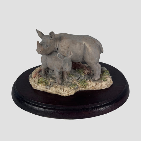 Rhino and Calf Border Fine Arts Wildlife Figurine