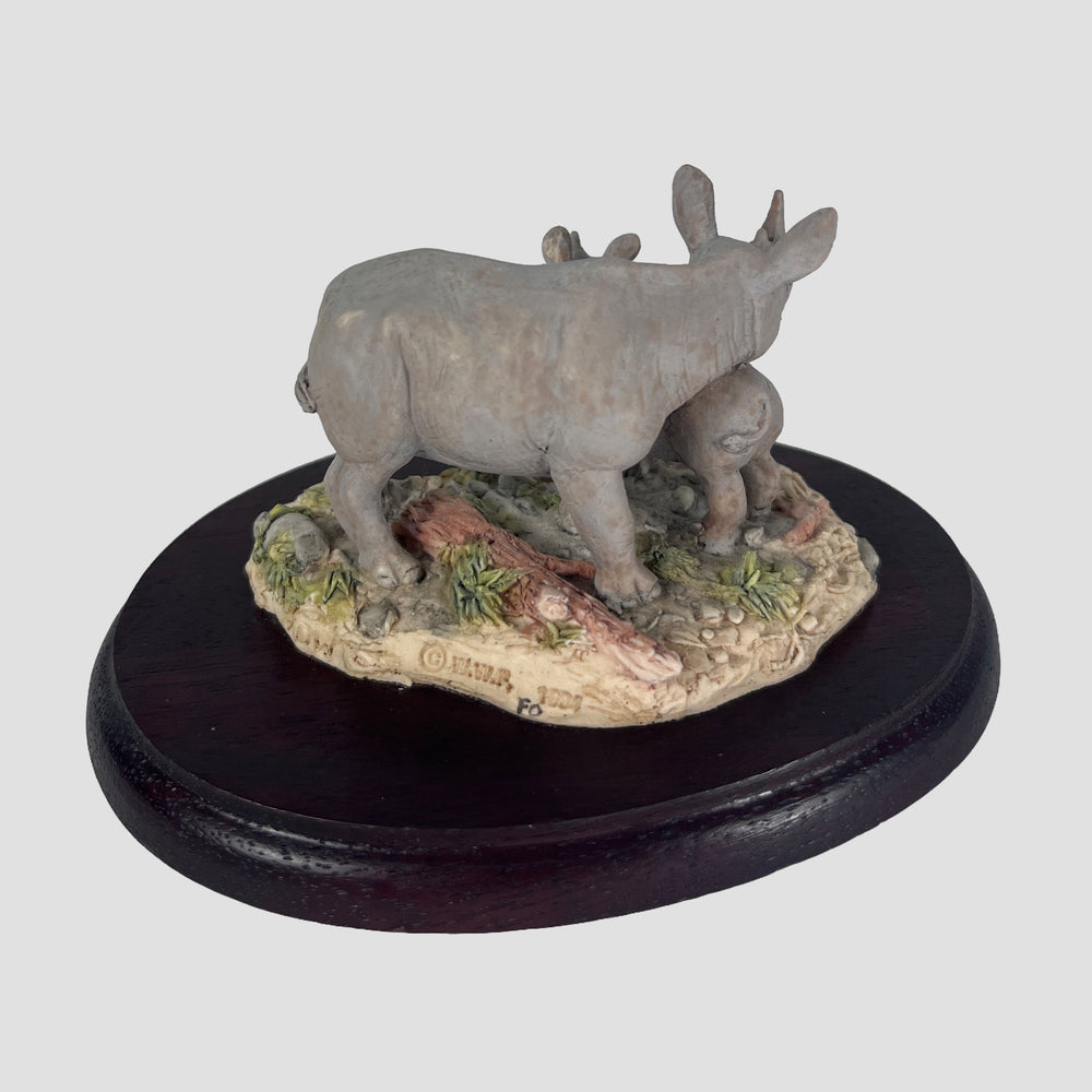 Rhino and Calf Border Fine Arts Wildlife Figurine