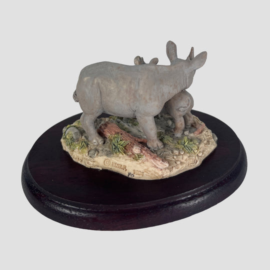 Rhino and Calf Border Fine Arts Wildlife Figurine