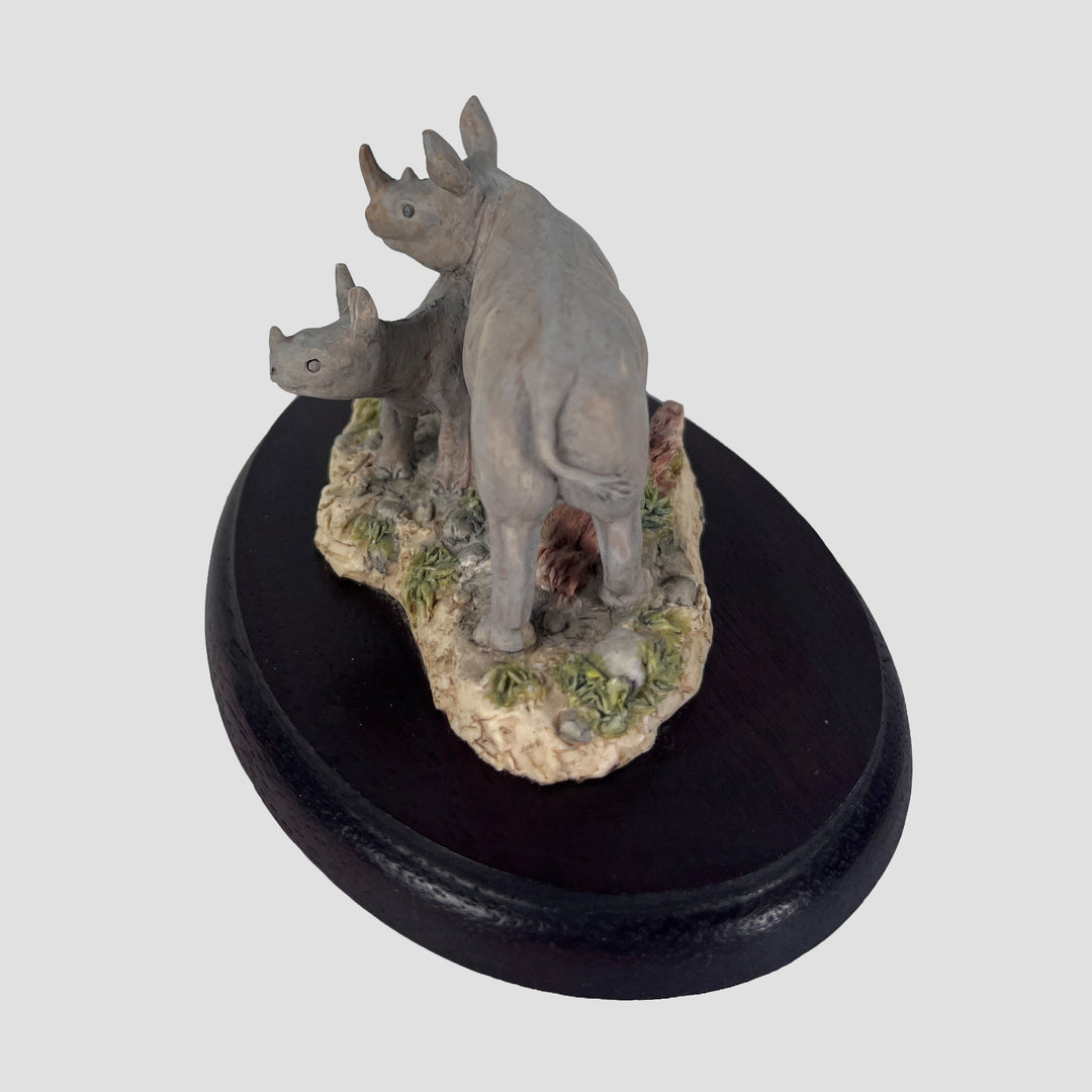 Rhino and Calf Border Fine Arts Wildlife Figurine