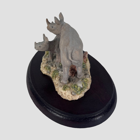 Rhino and Calf Border Fine Arts Wildlife Figurine