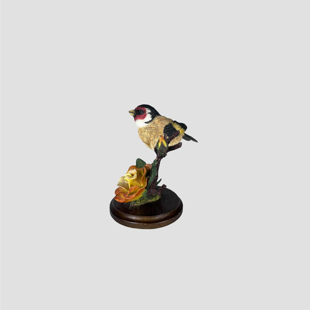 Goldfinch with Garden Rose Model by Country Artists