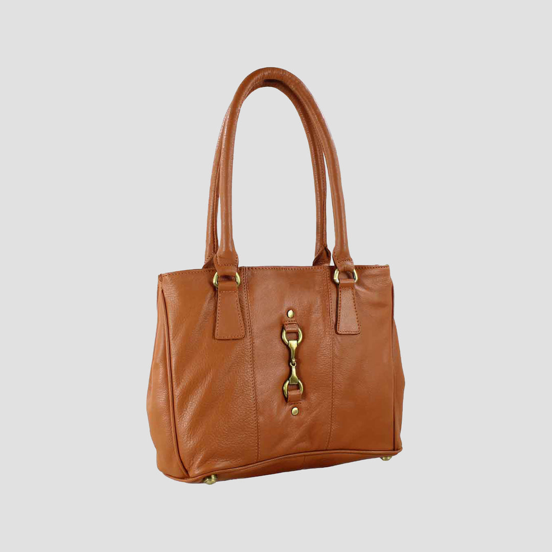 Sadie Handbag with Snaffle in Tan Leather