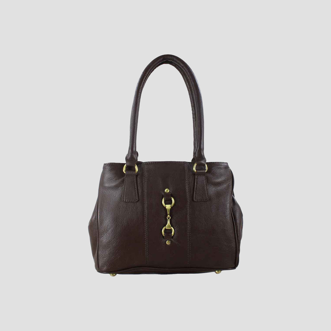 Sadie Handbag with Snaffle in Brown Leather