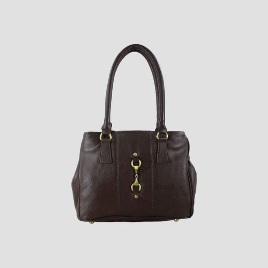 Sadie Handbag with Snaffle in Brown Leather