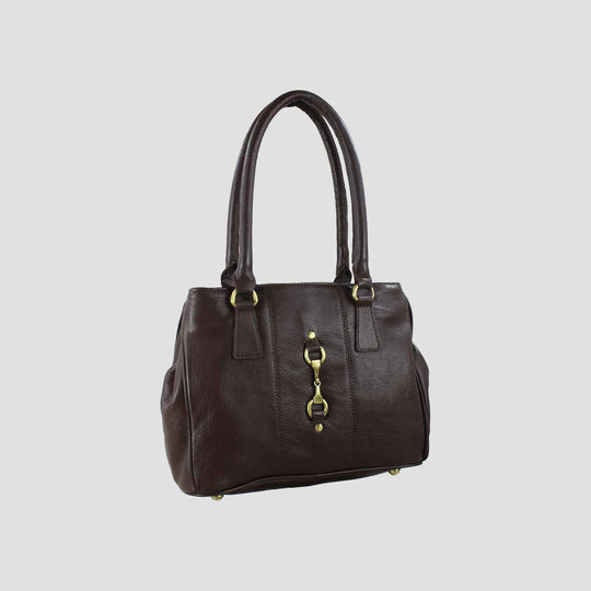 Sadie Handbag with Snaffle in Brown Leather